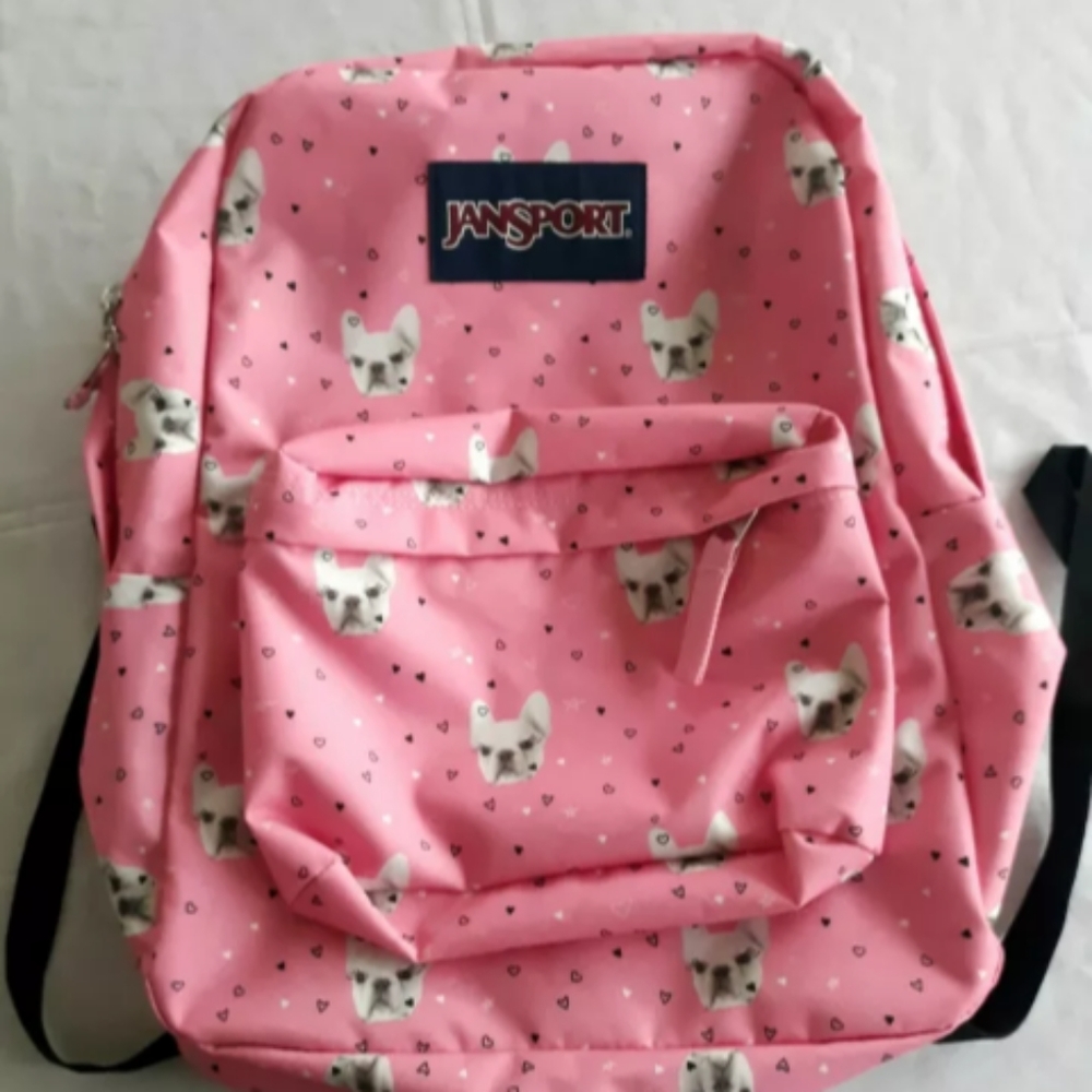 JanSport student backpack fierce Frenchie dog new